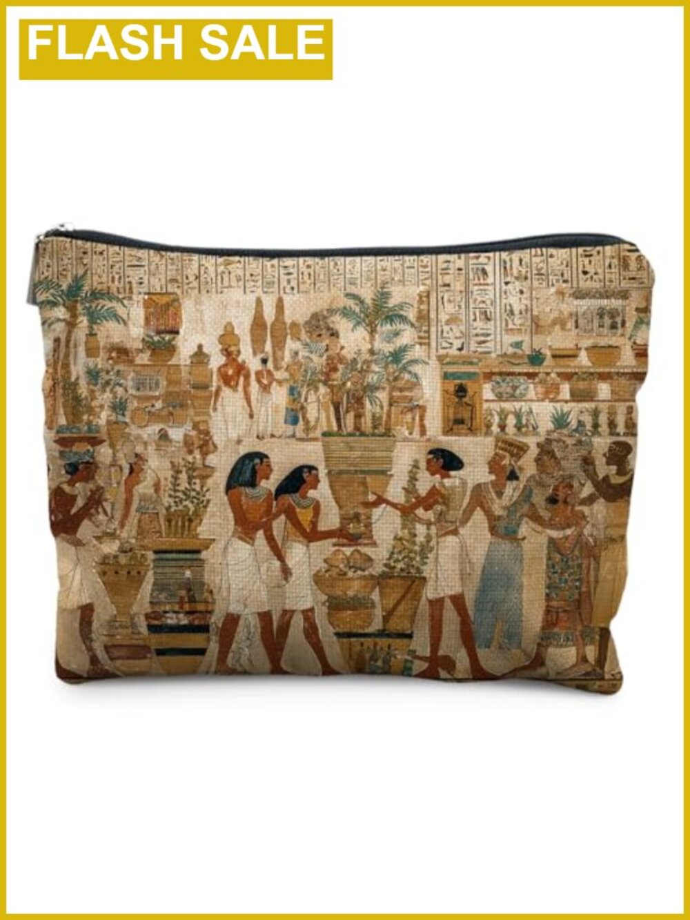 Egyptian Makeup Cosmetic Bag Linen Travel Toiletry Organizer